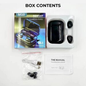 M10 Airpods _ with Super Sound & High Quality Touch Sensors True Stereo Headphones with Built in Mic 10m Transmission Bluetooth Wireless Earbuds