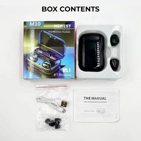 M10 Airpods _ with Super Sound & High Quality Touch Sensors True Stereo Headphones with Built in Mic 10m Transmission Bluetooth Wireless Earbuds